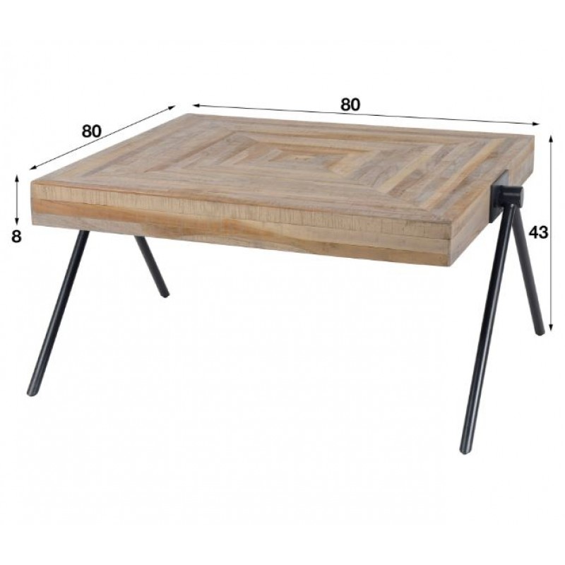 ZI Teca Coffee Table Square 80cm Natural